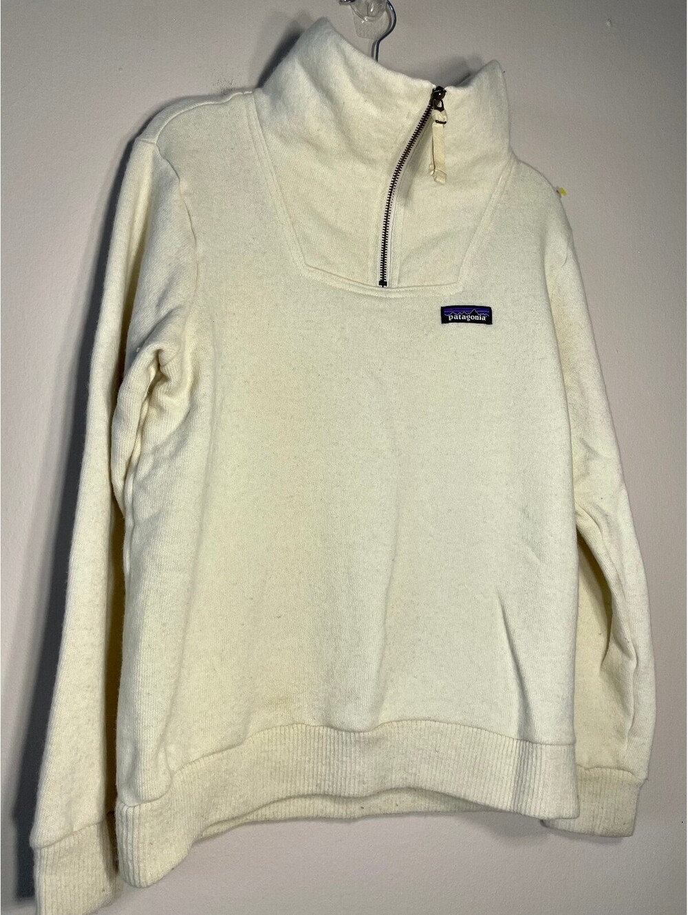 PATAGONIA Woolie Fleece Quarter-Zip Pullover  Off-White S